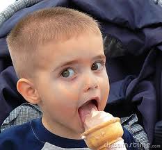 ice cream eater boy